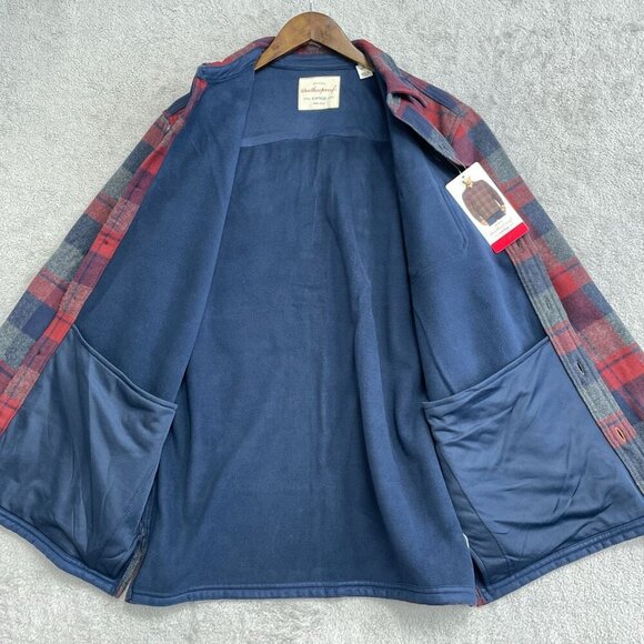 NEW Weatherproof Vintage Men's M Plaid Button-Down Shirt Jacket side pocket - Picture 10 of 11